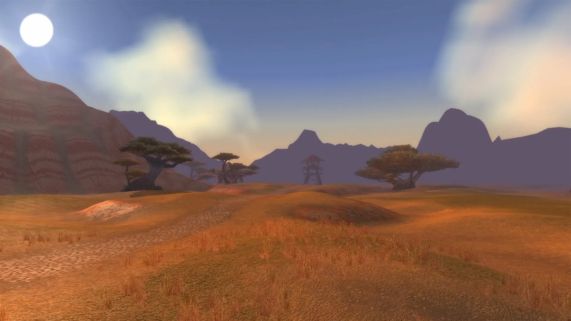 Brachland (The Barrens) in Forever – Savanne mit Akazien unter der Mittagssonne